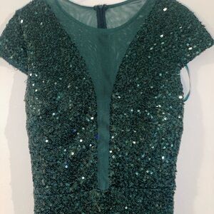 Green Sequin Prom Dress